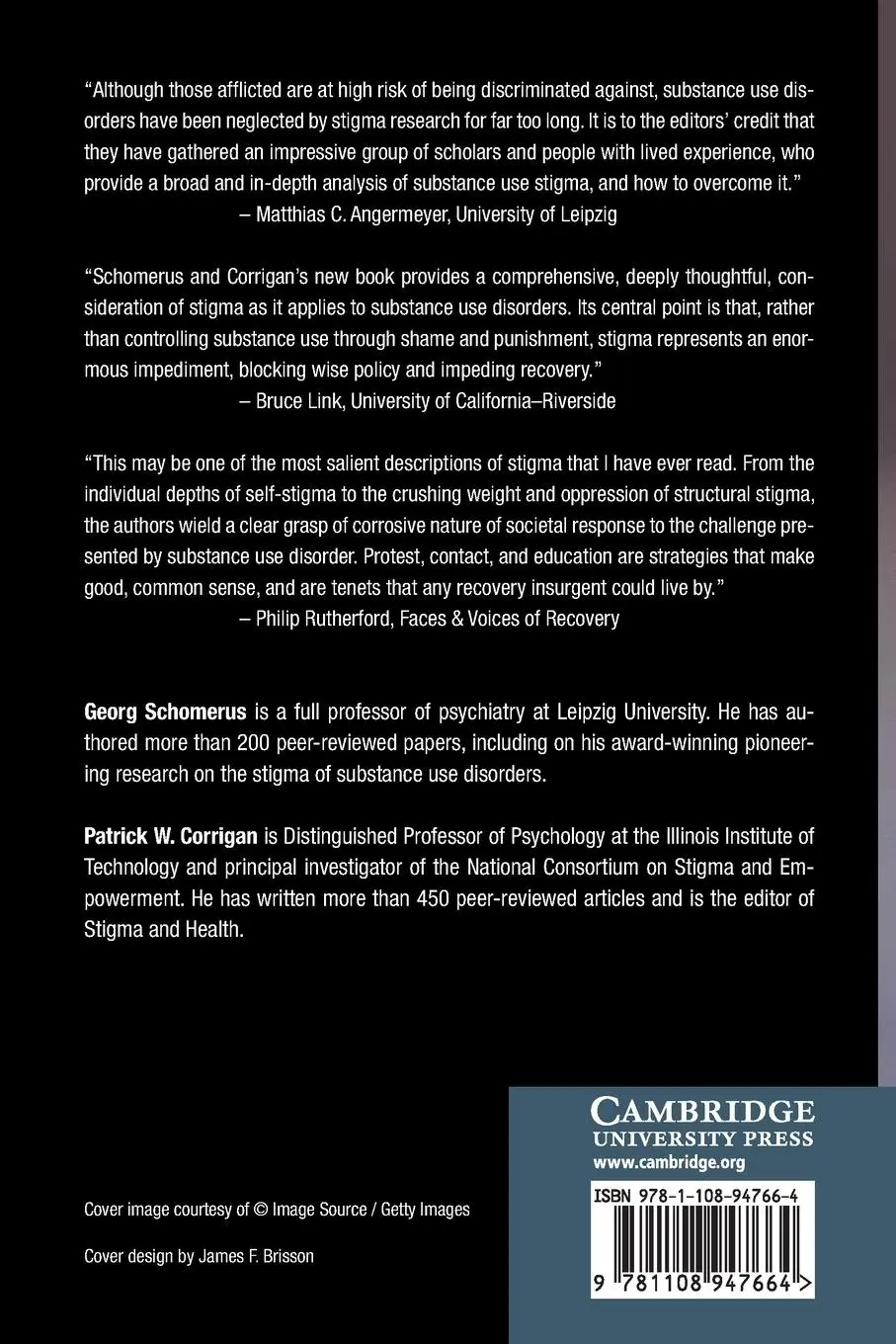 Rückseite: 9781108947664 | The Stigma of Substance Use Disorders | Georg Schomerus (u. a.) | Buch
