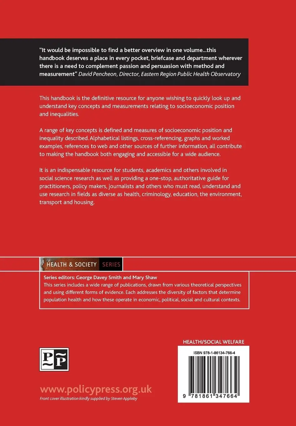 Rückseite: 9781861347664 | The handbook of inequality and socioeconomic position | Shaw (u. a.)