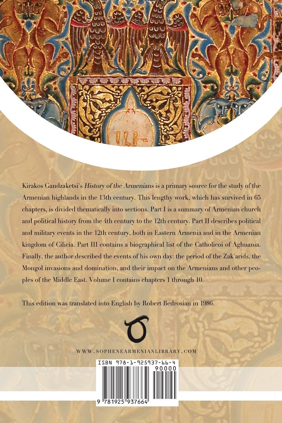 Rückseite: 9781925937664 | Kirakos Gandzakets'i's History of the Armenians | Volume I | Buch