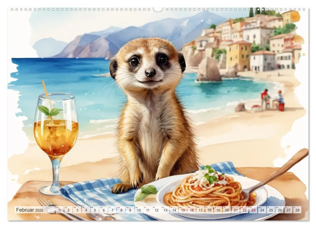 Bild: 9783383807664 | Erdmännchen in Italien (Wandkalender 2025 DIN A2 quer), CALVENDO...