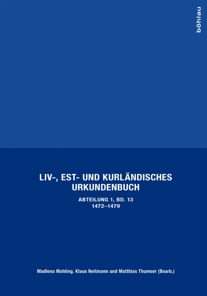 Cover: 9783412507664 | Liv-, Est- und Kurländisches Urkundenbuch | Madlena Mahling | Buch