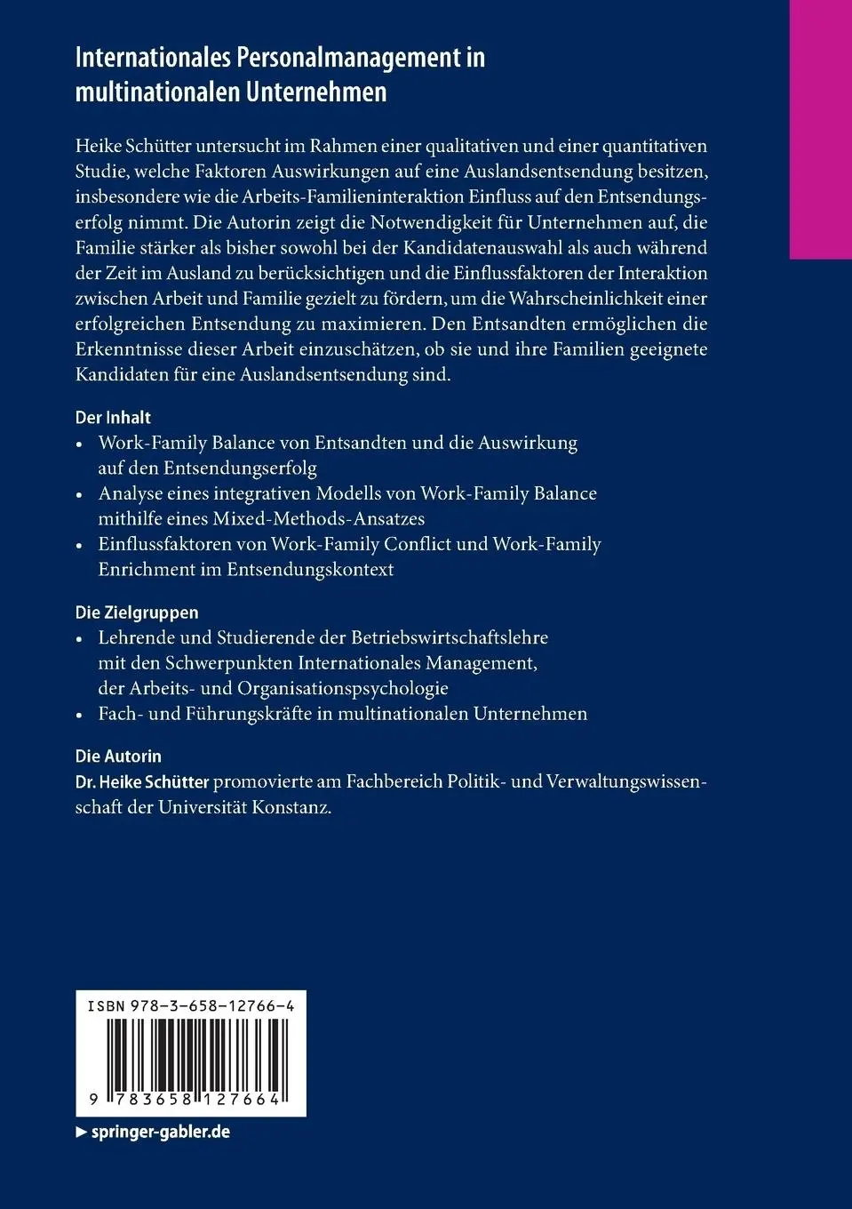 Rückseite: 9783658127664 | Internationales Personalmanagement in multinationalen Unternehmen | xx