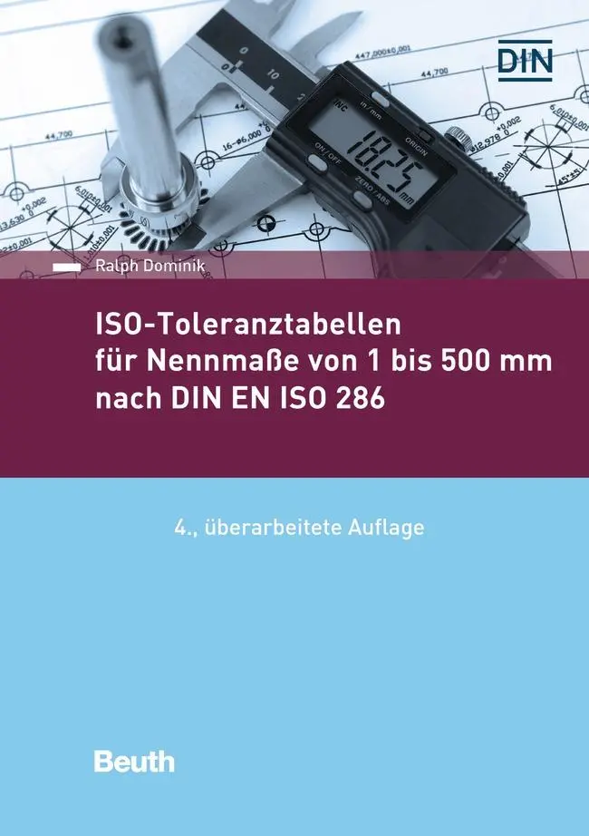 Cover: 9783410297864 | ISO-Toleranztabellen für Nennmaße von 1 bis 500 mm nach DIN EN ISO 286 Cover: 9783410297864 | ISO-Toleranztabellen für Nennmaße von 1 bis 500 mm nach DIN EN ISO 286