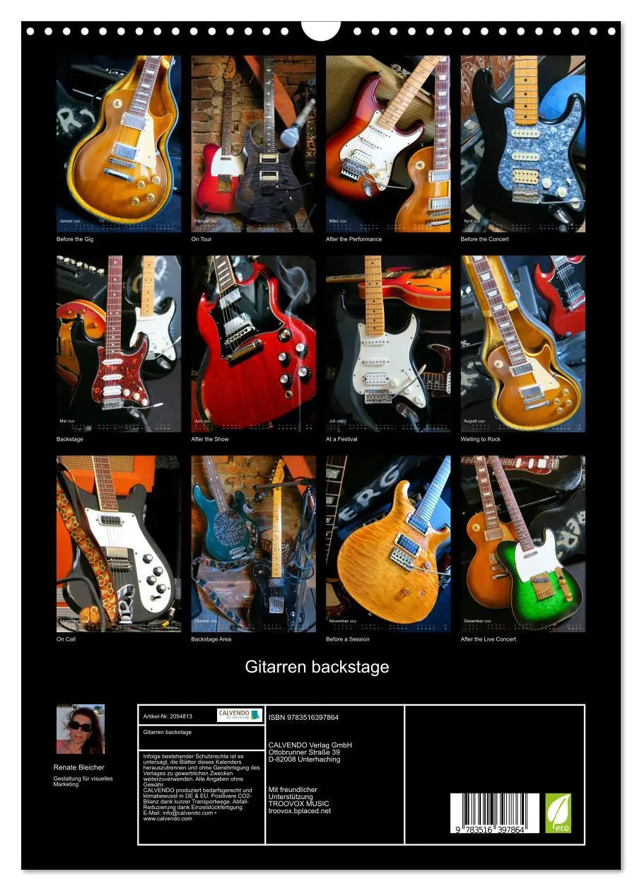 Bild: 9783516397864 | Gitarren backstage (Wandkalender 2026 DIN A3 hoch), CALVENDO...