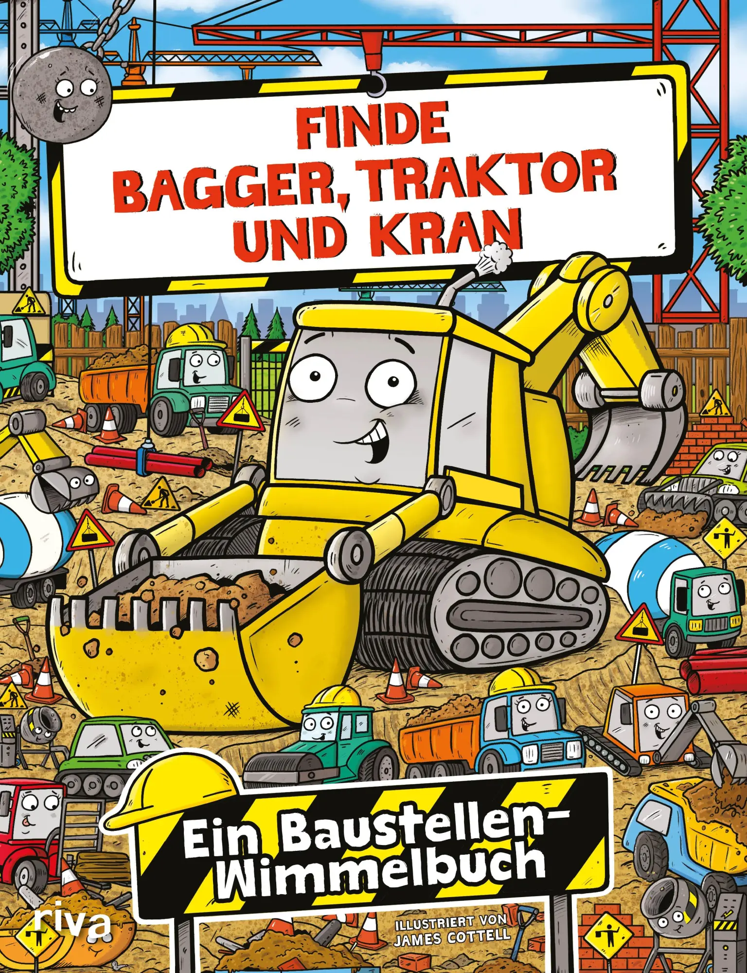 Cover: 9783742327864 | Finde Bagger, Traktor und Kran | James Cottell | Taschenbuch | 48 S.