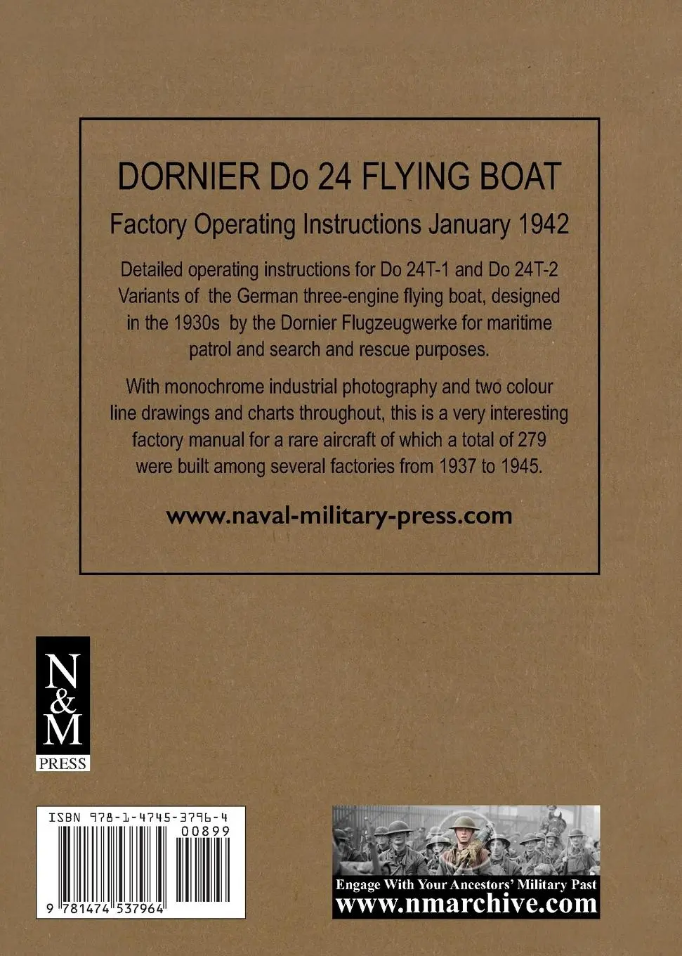 Rückseite: 9781474537964 | DORNIER Do 24 FLYING BOAT | Dornier-Werke G. m. b. H. | Taschenbuch