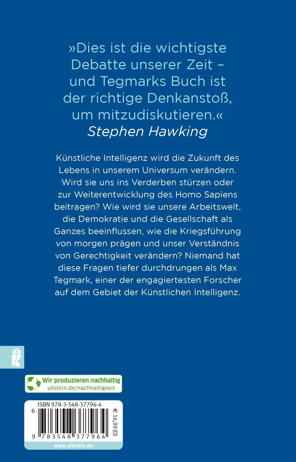Rückseite: 9783548377964 | Leben 3.0 | Mensch sein im Zeitalter Künstlicher Intelligenz | Tegmark