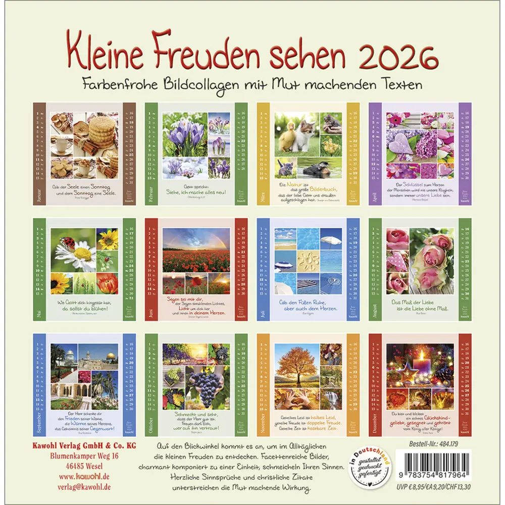Bild: 9783754817964 | Kleine Freuden sehen 2026 | Postkarten-Kalender mit Bildcollagen