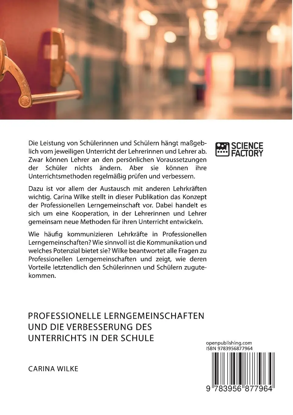 Rückseite: 9783956877964 | Professionelle Lerngemeinschaften und die Verbesserung des...