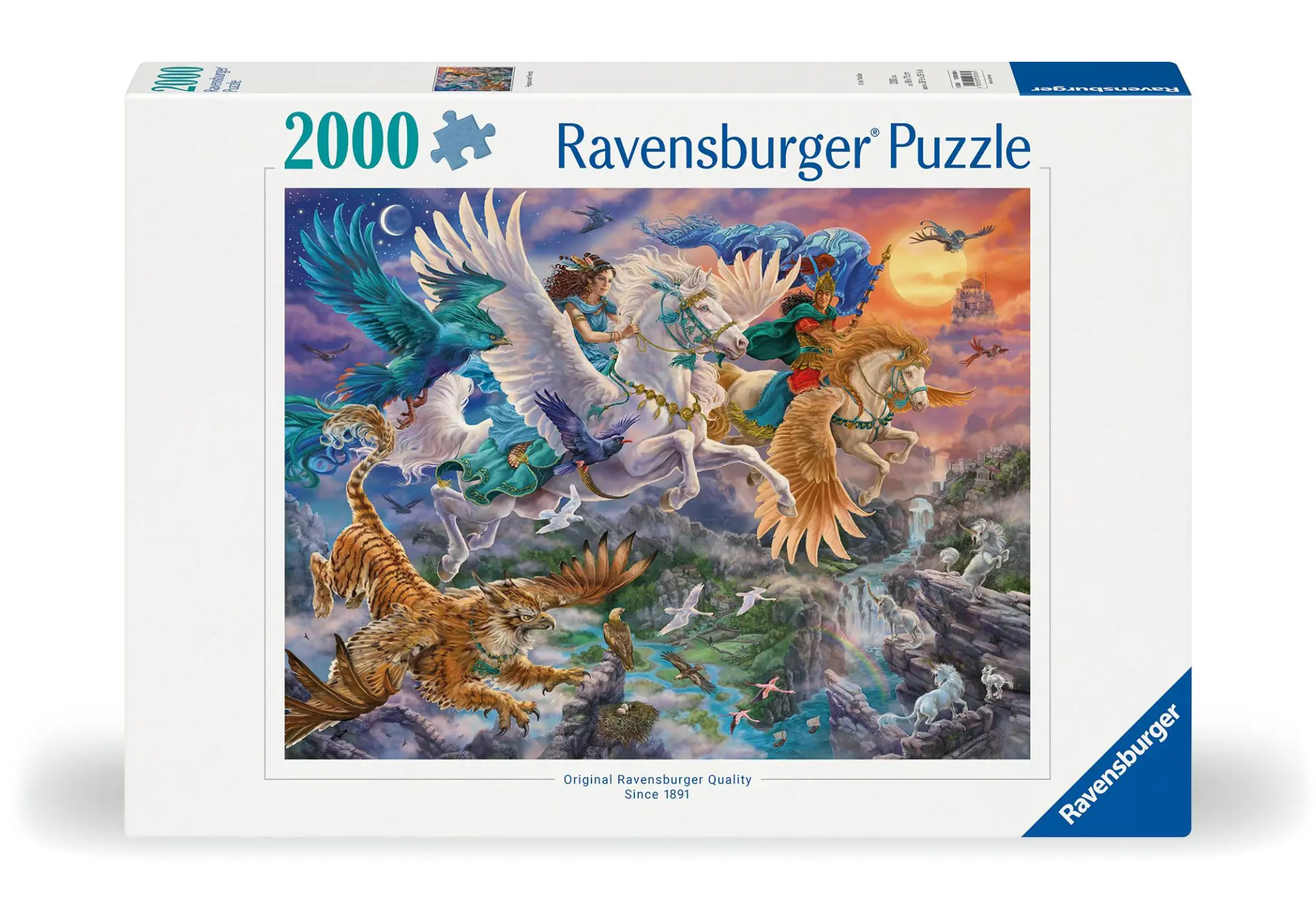 Cover: 4005555008064 | Erwachsenenpuzzle 2000 Teile - Auf dem Pegasus durch die Lüfte | Spiel