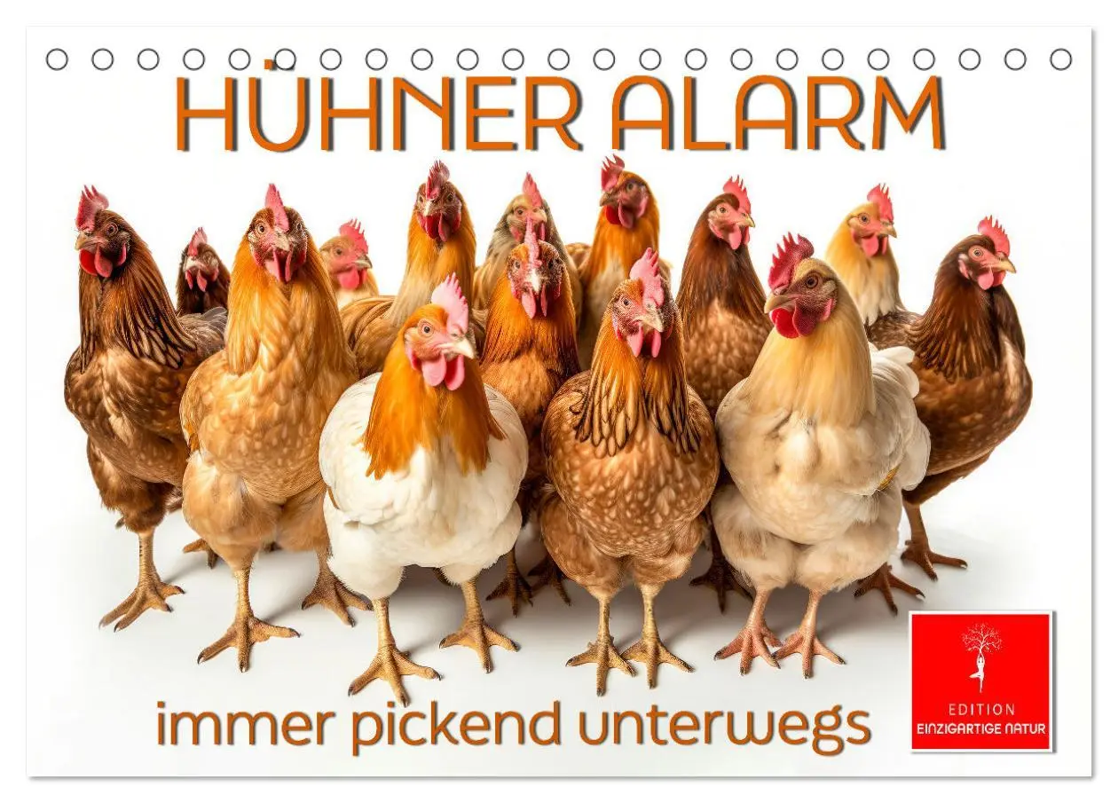 Cover: 9783383768064 | Hühner Alarm (Tischkalender 2025 DIN A5 quer), CALVENDO Monatskalender
