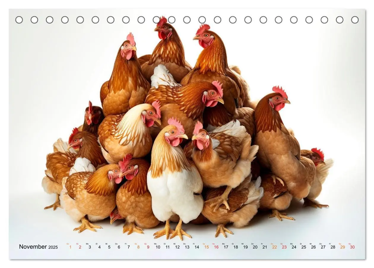 Bild: 9783383768064 | Hühner Alarm (Tischkalender 2025 DIN A5 quer), CALVENDO Monatskalender