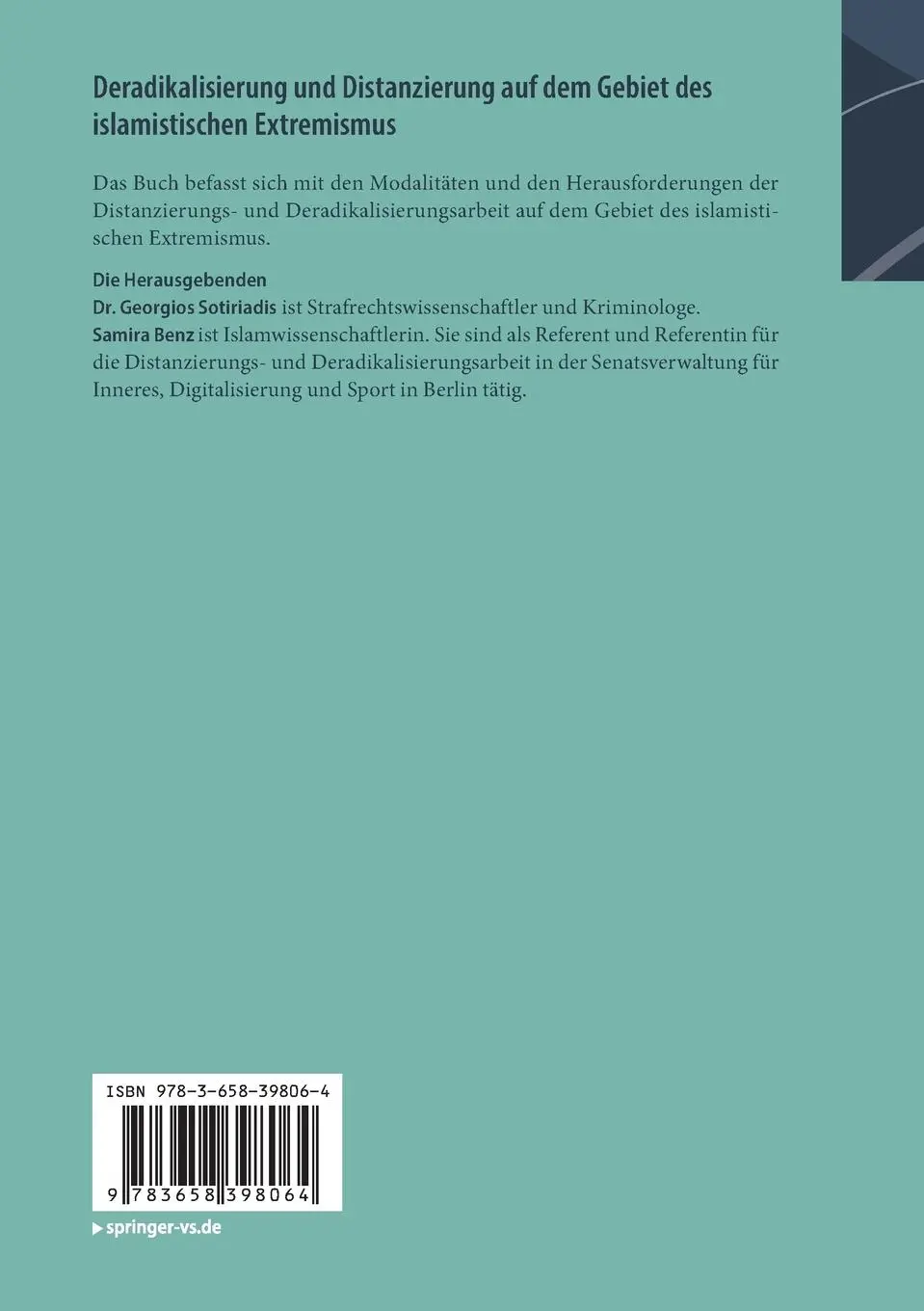 Rückseite: 9783658398064 | Deradikalisierung und Distanzierung auf dem Gebiet des...