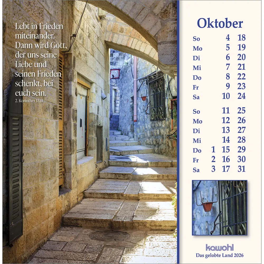 Bild: 9783754878064 | Das Gelobte Land 2026 | Wilhelm Krebber | Kalender | Spiralbindung