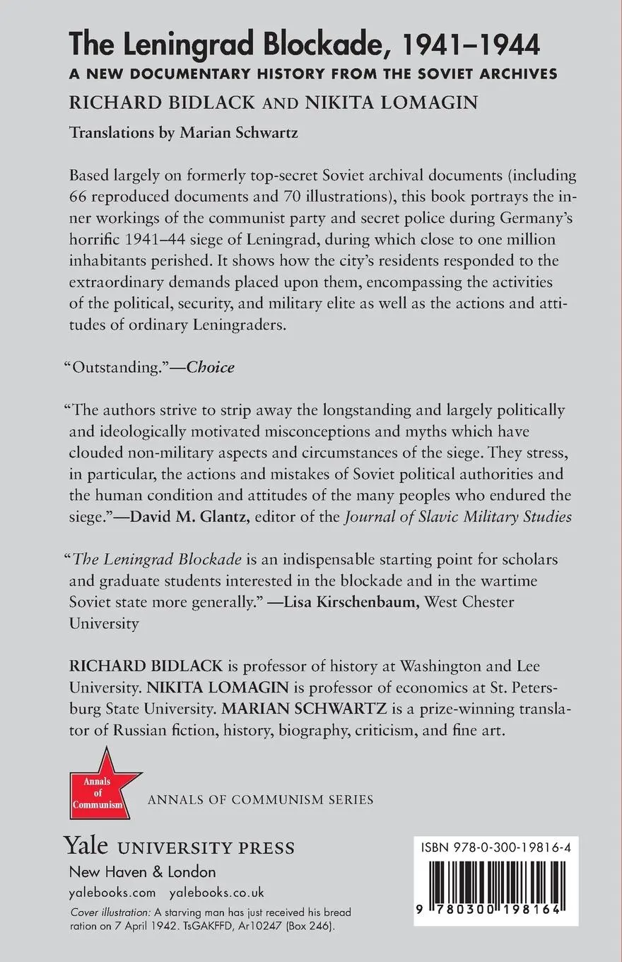 Rückseite: 9780300198164 | Leningrad Blockade, 1941-1944 | Richard Bidlack (u. a.) | Taschenbuch