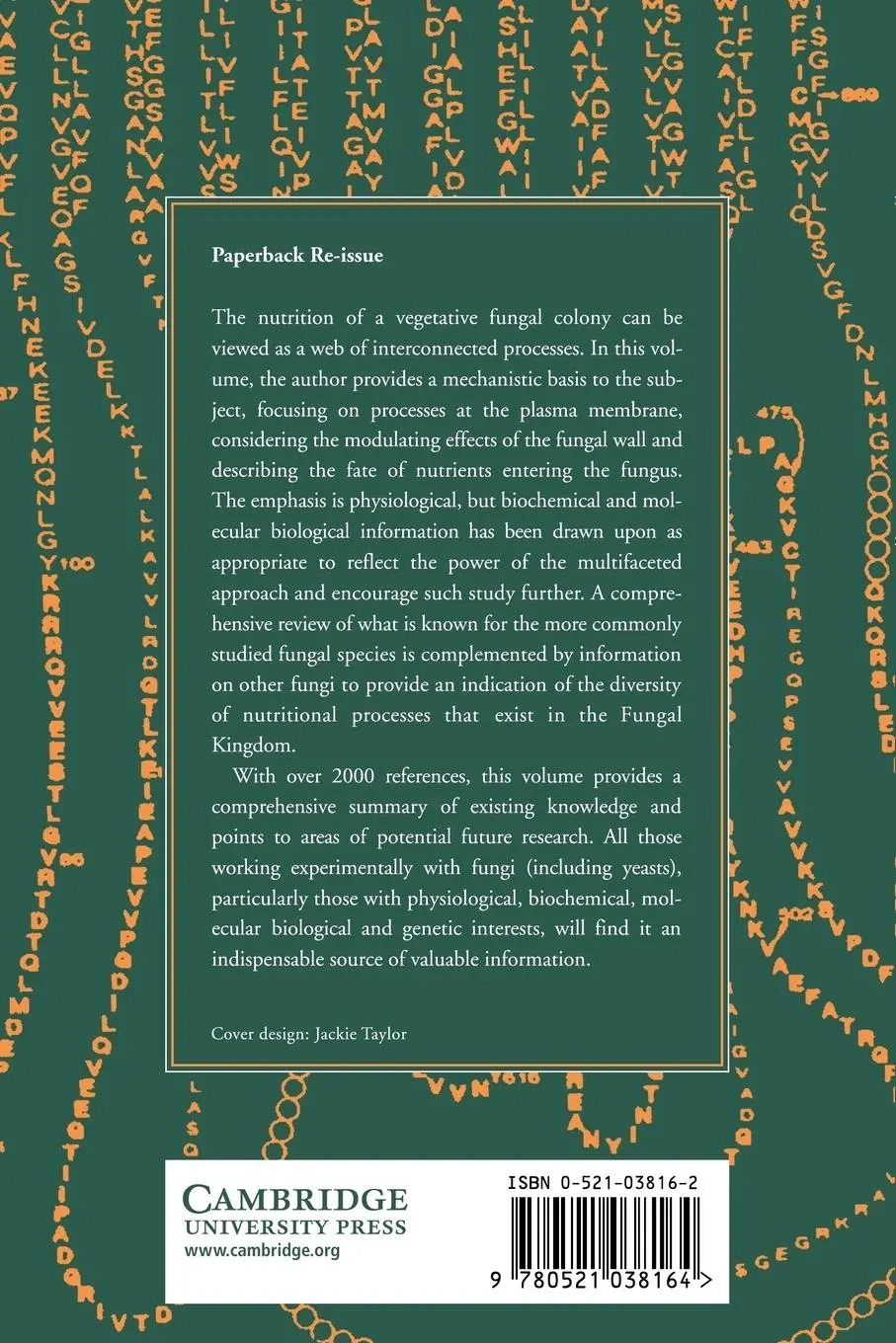 Rückseite: 9780521038164 | The Physiology of Fungal Nutrition | D. H. Jennings | Taschenbuch