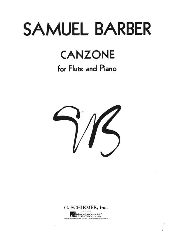 Cover: 9780793538164 | Canzone | Samuel Barber | Woodwind Solo | Buch | 1986 | G. Schirmer