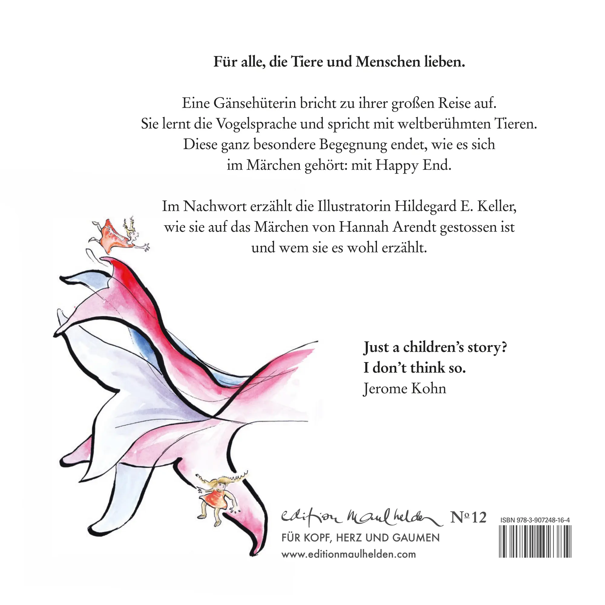 Rückseite: 9783907248164 | Die weisen Tiere | Ein Märchen für alle | Hannah Arendt | Buch | 96 S.