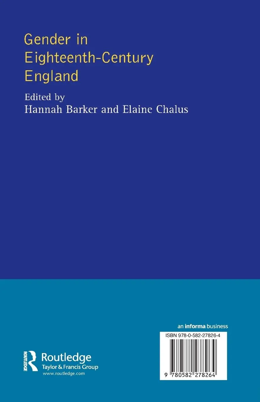 Rückseite: 9780582278264 | Gender in Eighteenth-Century England | Hannah Barker (u. a.) | Buch