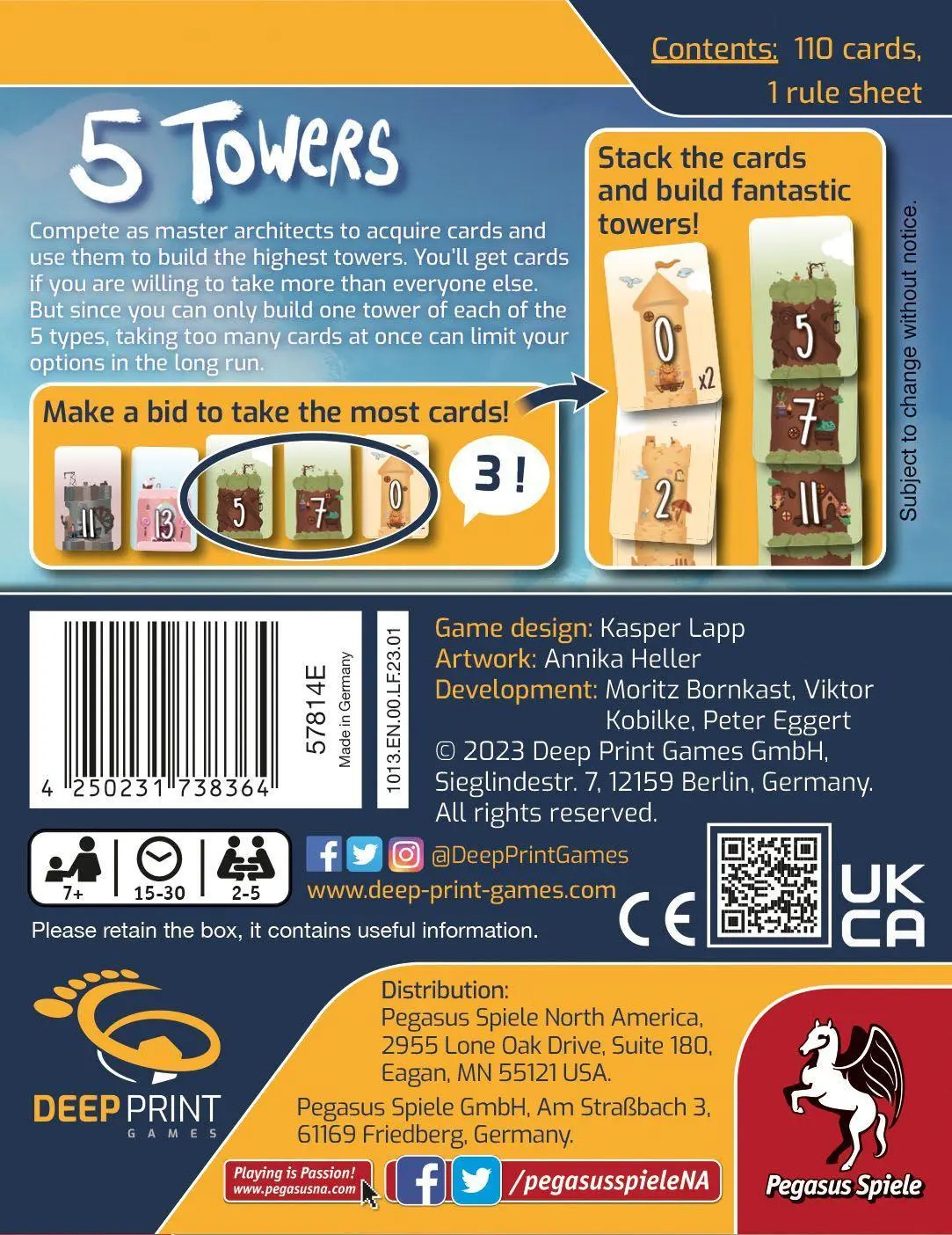 Bild: 4250231738364 | 5 Towers (Deep Print Games) (English Edition) | Kasper Lapp | Spiel