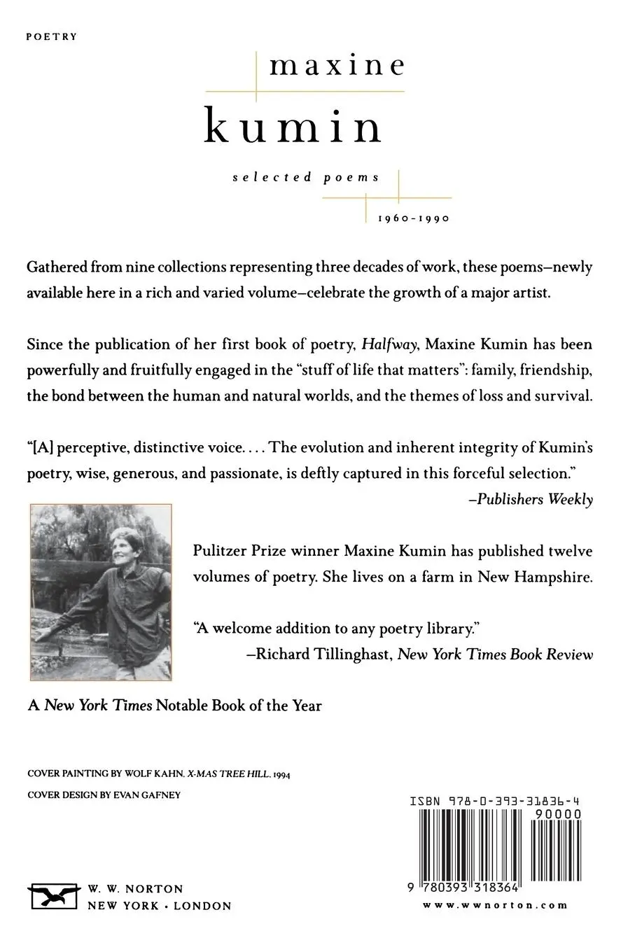 Rückseite: 9780393318364 | Selected Poems, 1960-1990 | Maxine Kumin | Taschenbuch | Englisch