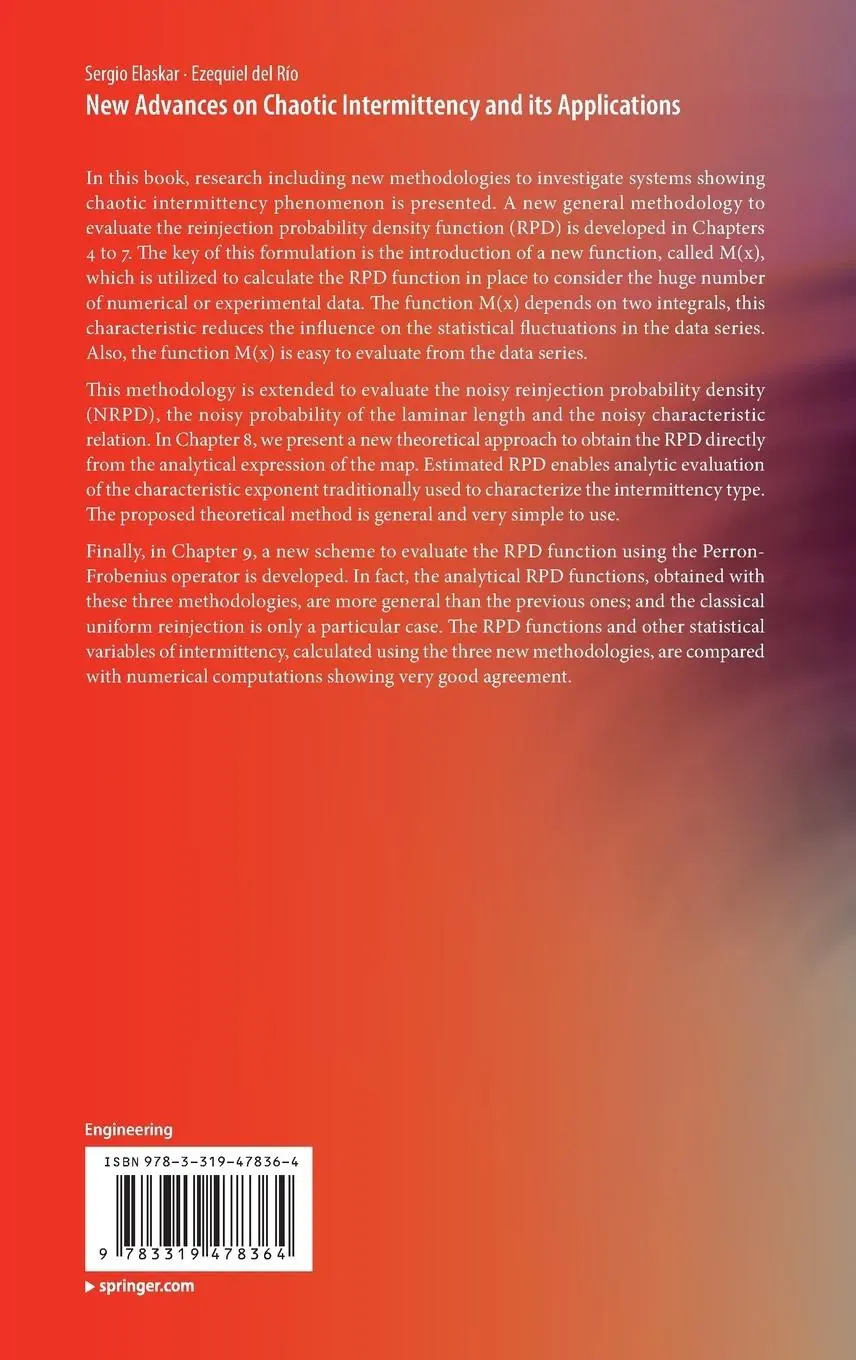 Rückseite: 9783319478364 | New Advances on Chaotic Intermittency and its Applications | Buch