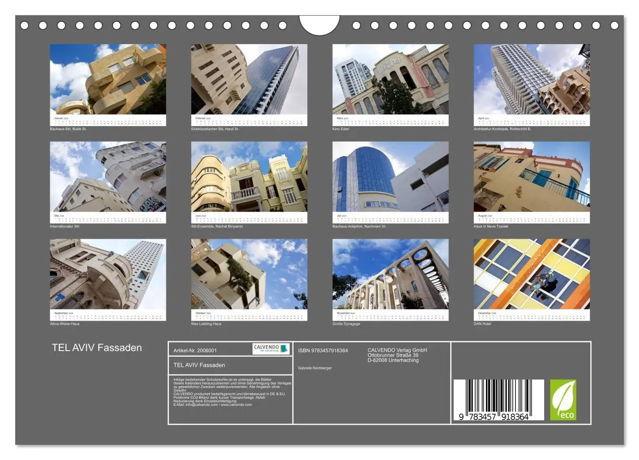 Bild: 9783457918364 | TEL AVIV Fassaden (Wandkalender 2026 DIN A4 quer), CALVENDO...