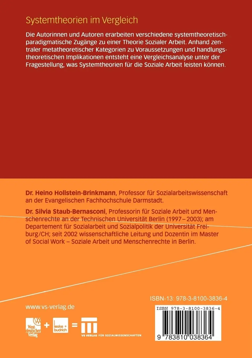 Rückseite: 9783810038364 | Systemtheorien im Vergleich | Silvia Staub Bernasconi (u. a.) | Buch