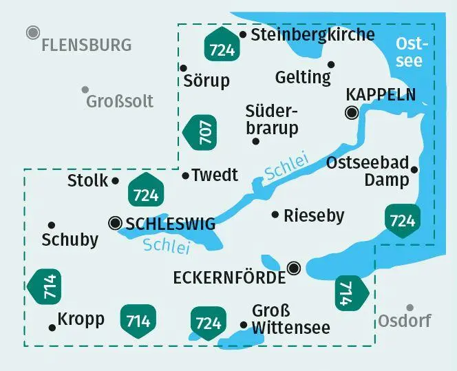 Bild: 9783991218364 | KOMPASS Wanderkarte 708 Ostseefjord Schlei, Schleswig 1:35.000 | 2023