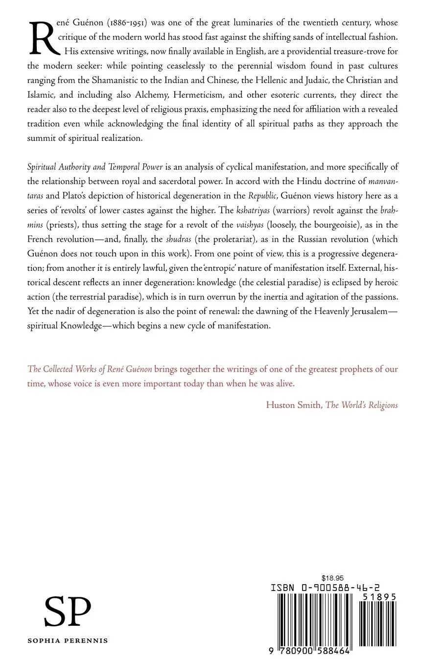 Rückseite: 9780900588464 | Spiritual Authority and Temporal Power | Rene Guenon | Taschenbuch