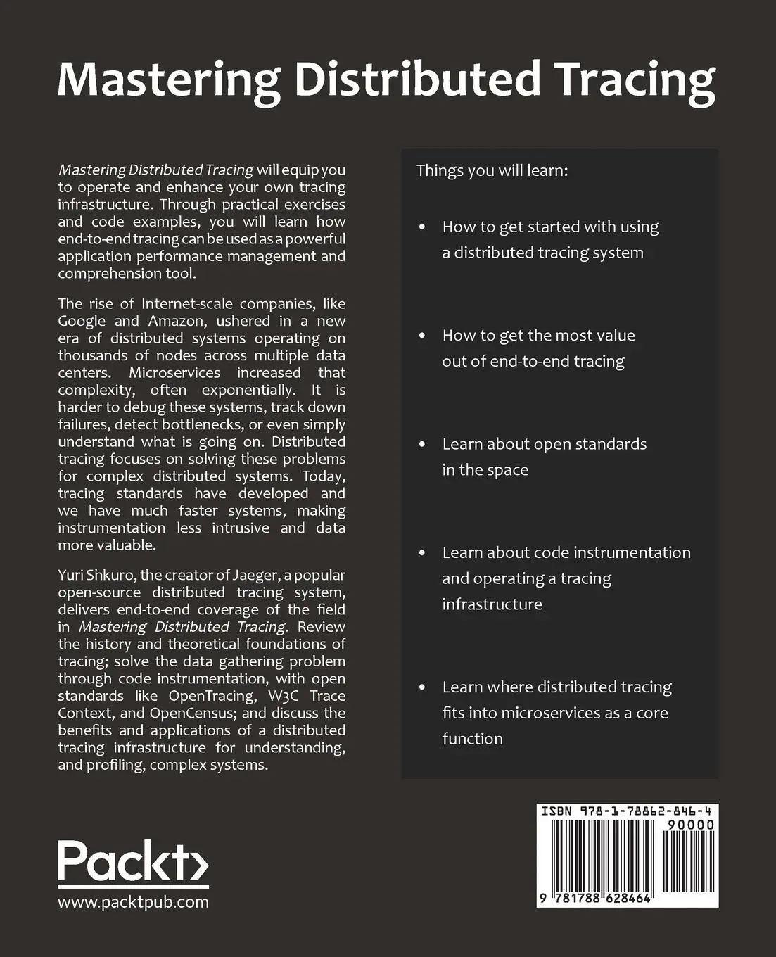 Rückseite: 9781788628464 | Mastering Distributed Tracing | Yuri Shkuro | Taschenbuch | Englisch