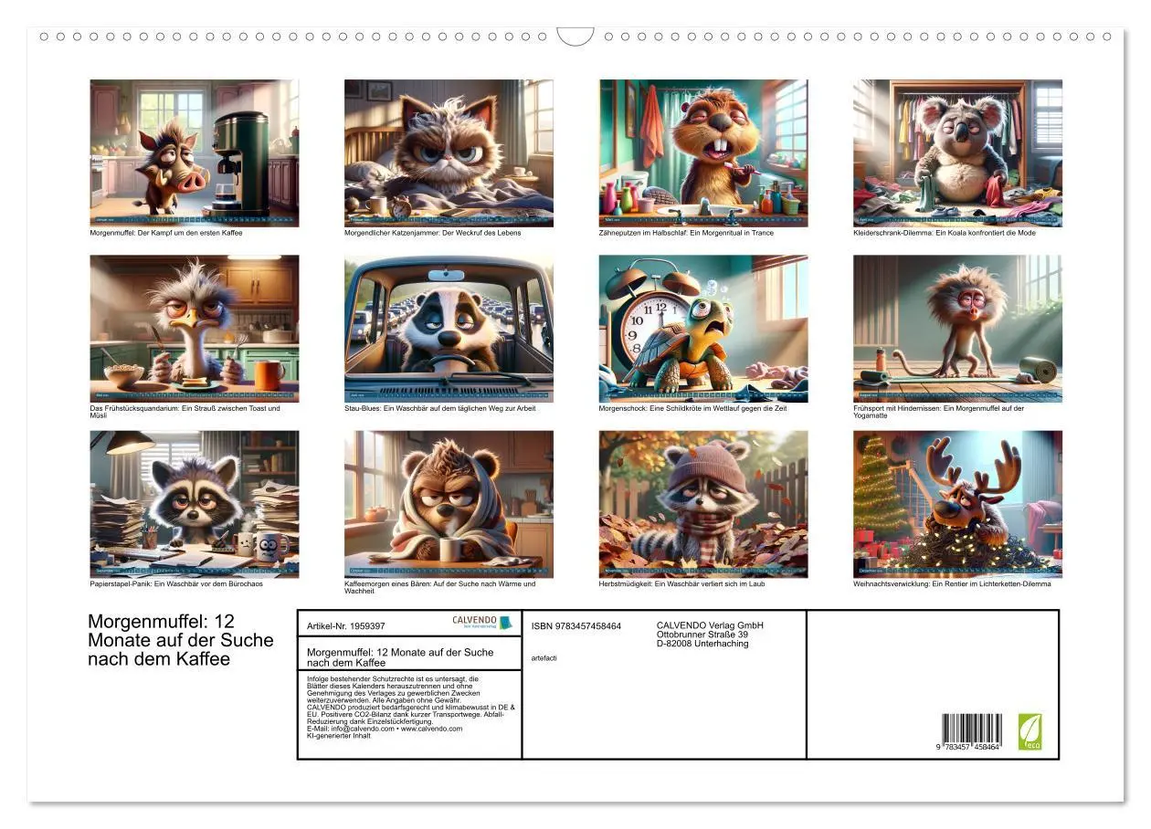 Bild: 9783457458464 | Morgenmuffel: 12 Monate auf der Suche nach dem Kaffee (Wandkalender...