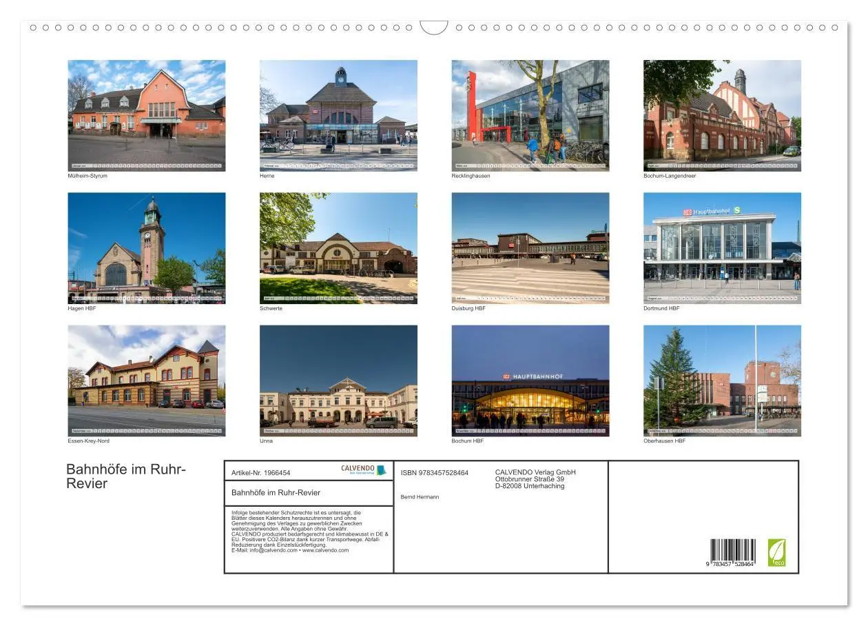 Bild: 9783457528464 | Bahnhöfe im Ruhr-Revier (Wandkalender 2026 DIN A2 quer), CALVENDO...