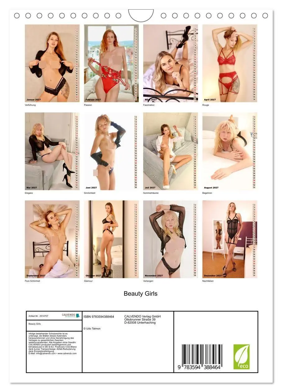 Bild: 9783594388464 | Beauty Girls (Wandkalender 2027 DIN A4 hoch), CALVENDO Monatskalender