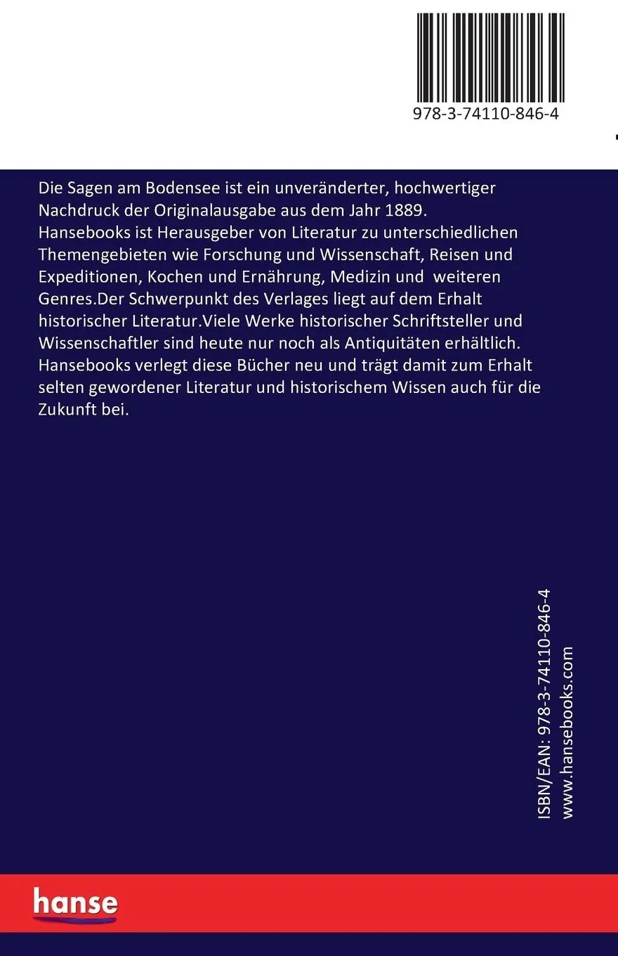 Rückseite: 9783741108464 | Die Sagen am Bodensee | Josef Adolf Marquier | Taschenbuch | 116 S.
