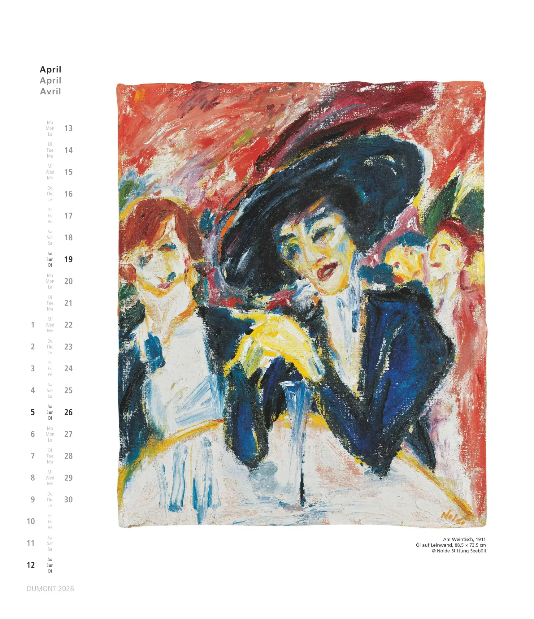 Bild: 4069095008564 | Emil Nolde 2026 - Kunstkalender - Wandkalender im Format 34,5 x 40...
