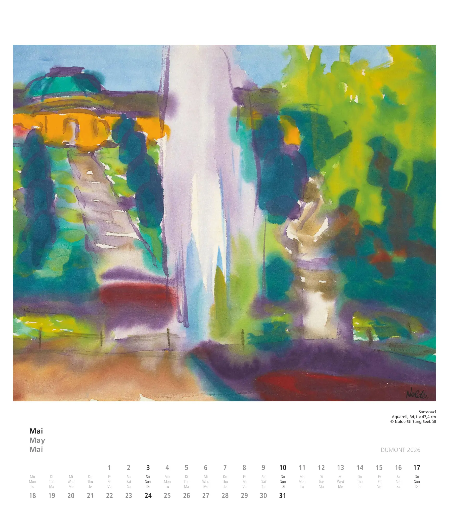 Bild: 4069095008564 | Emil Nolde 2026 - Kunstkalender - Wandkalender im Format 34,5 x 40...