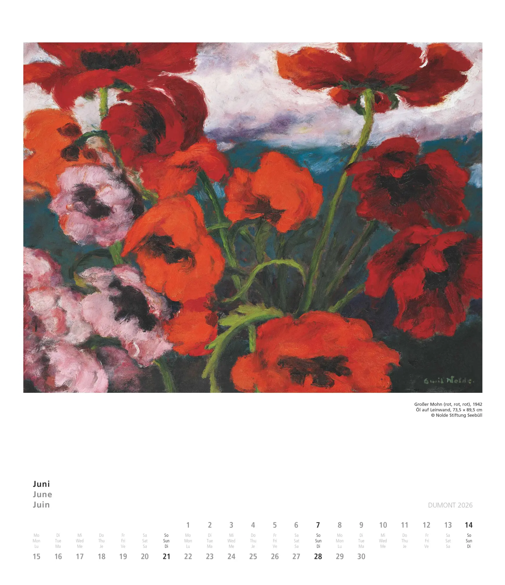 Bild: 4069095008564 | Emil Nolde 2026 - Kunstkalender - Wandkalender im Format 34,5 x 40...