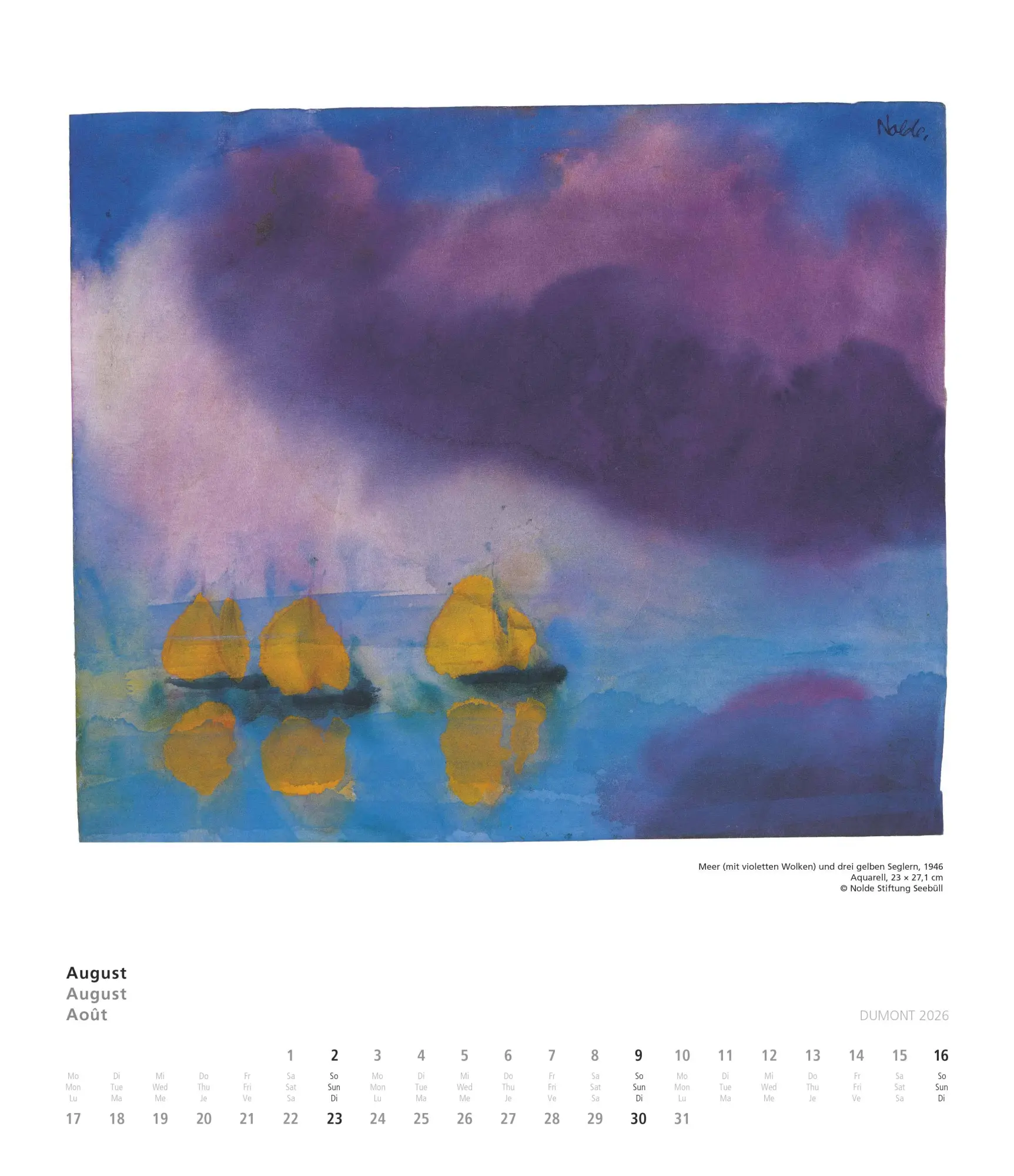 Bild: 4069095008564 | Emil Nolde 2026 - Kunstkalender - Wandkalender im Format 34,5 x 40...