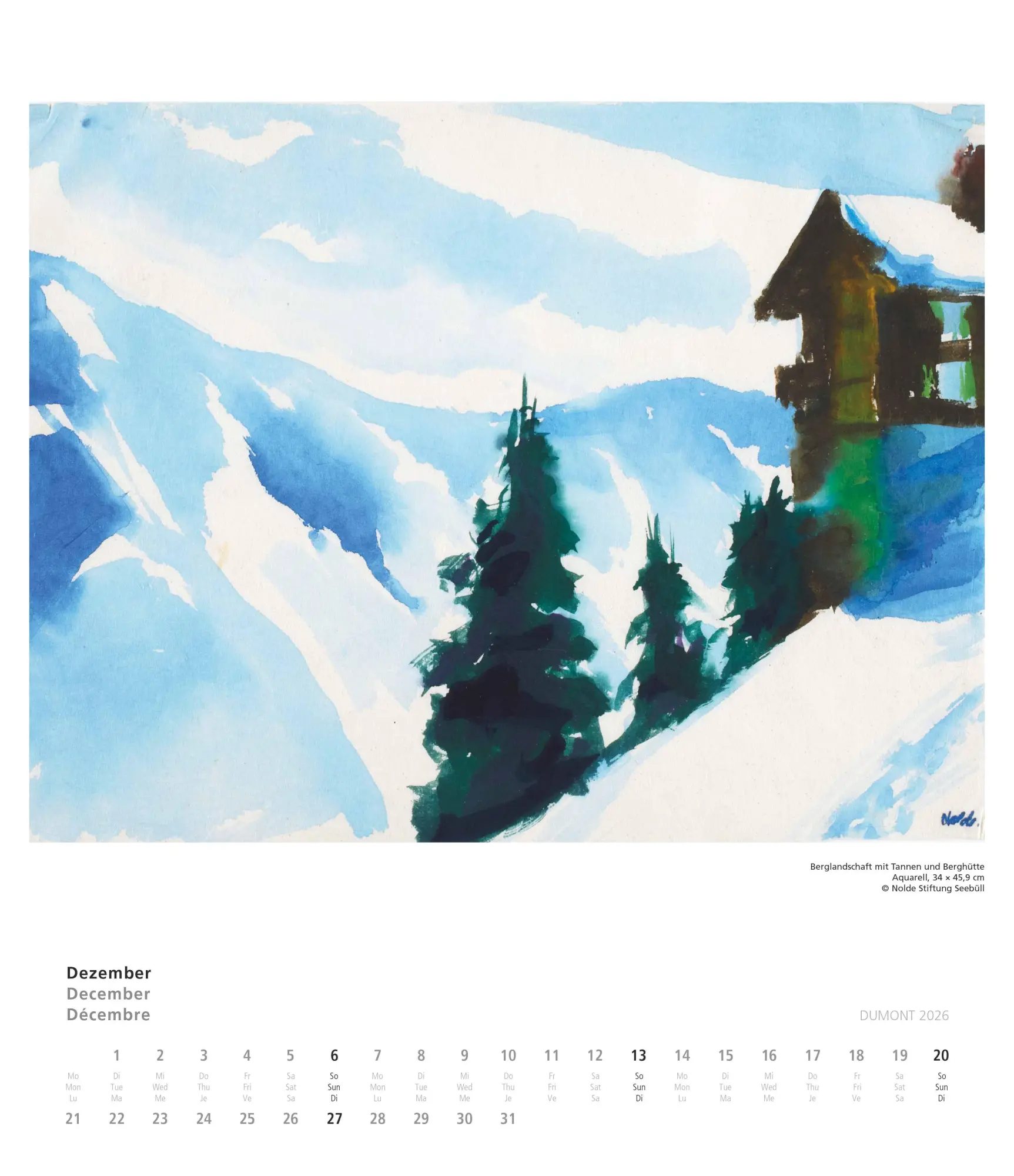 Bild: 4069095008564 | Emil Nolde 2026 - Kunstkalender - Wandkalender im Format 34,5 x 40...