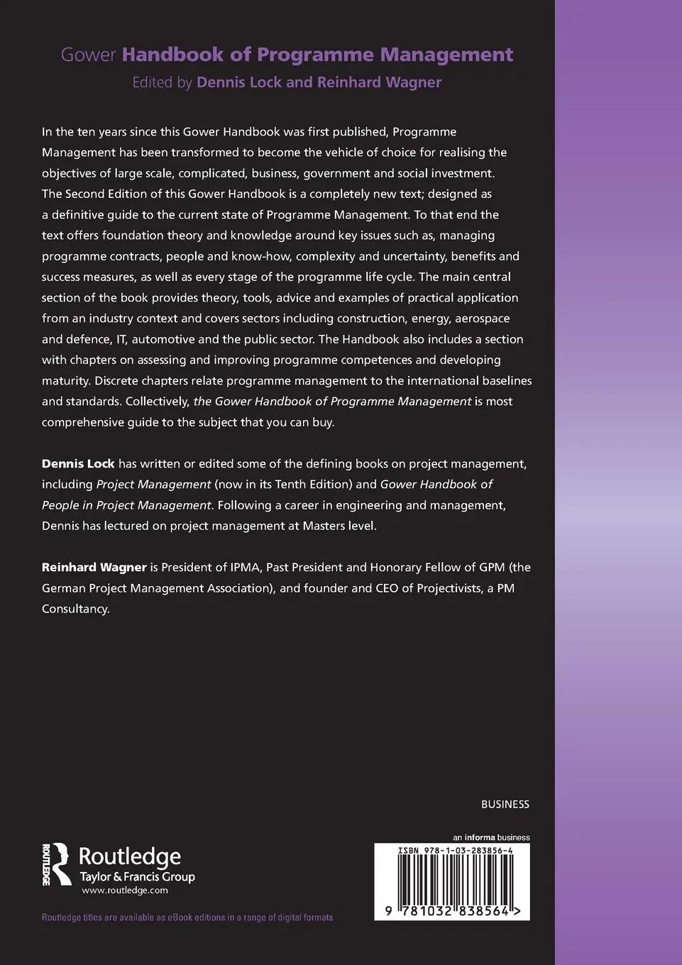 Rückseite: 9781032838564 | Gower Handbook of Programme Management | Dennis Lock (u. a.) | Buch