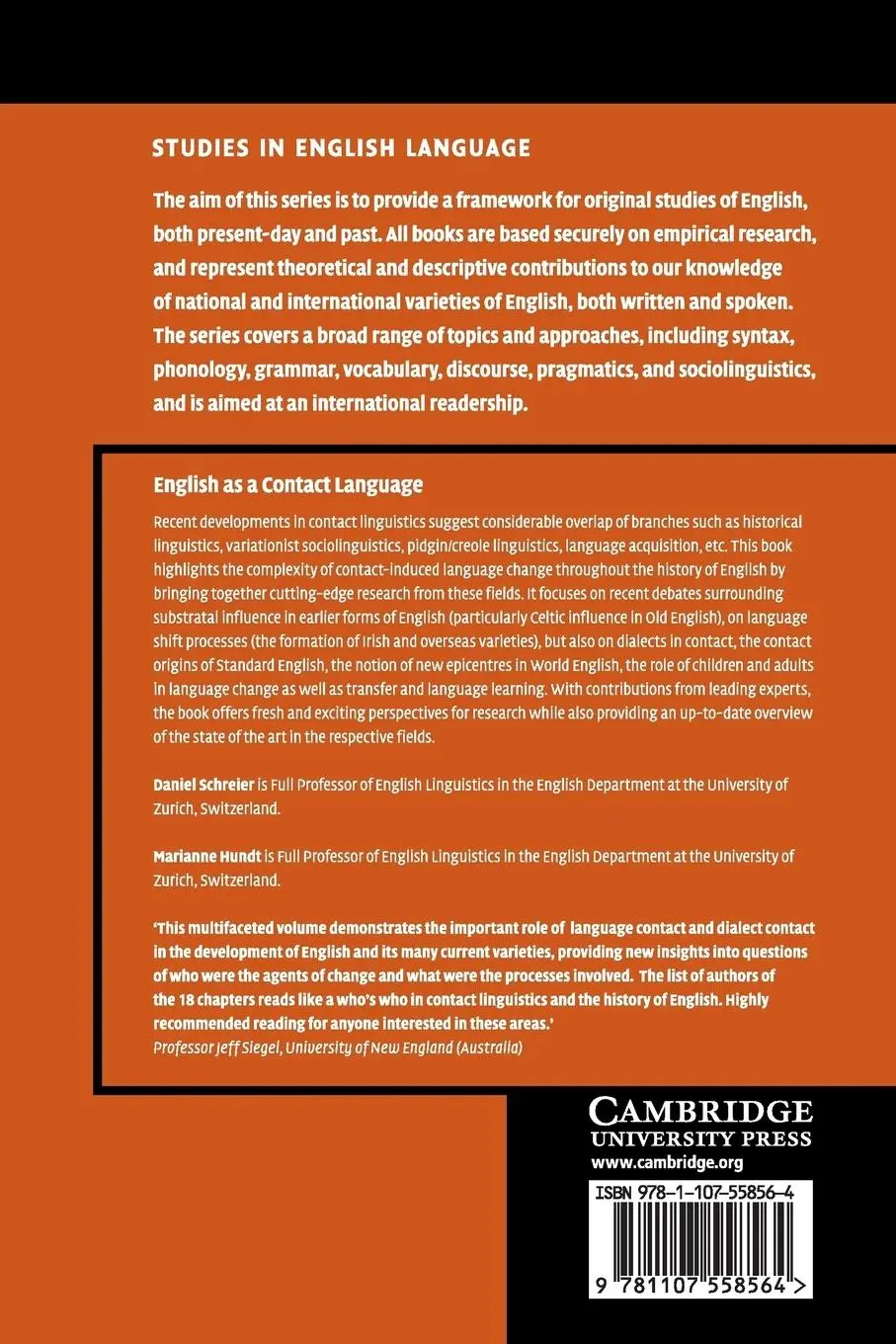 Rückseite: 9781107558564 | English as a Contact Language | Daniel Schreier (u. a.) | Taschenbuch