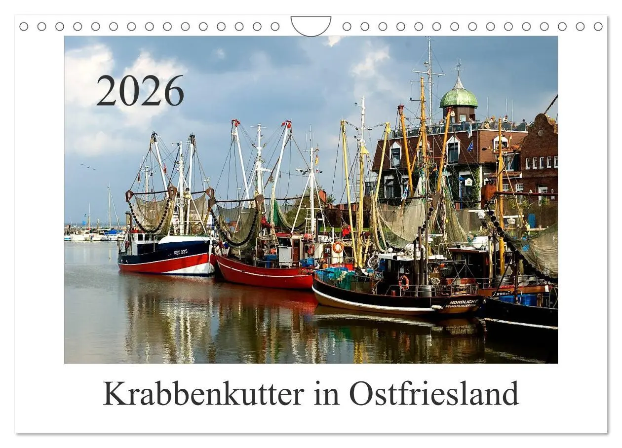 Cover: 9783516228564 | Krabbenkutter in Ostfriesland (Wandkalender 2026 DIN A4 quer),...
