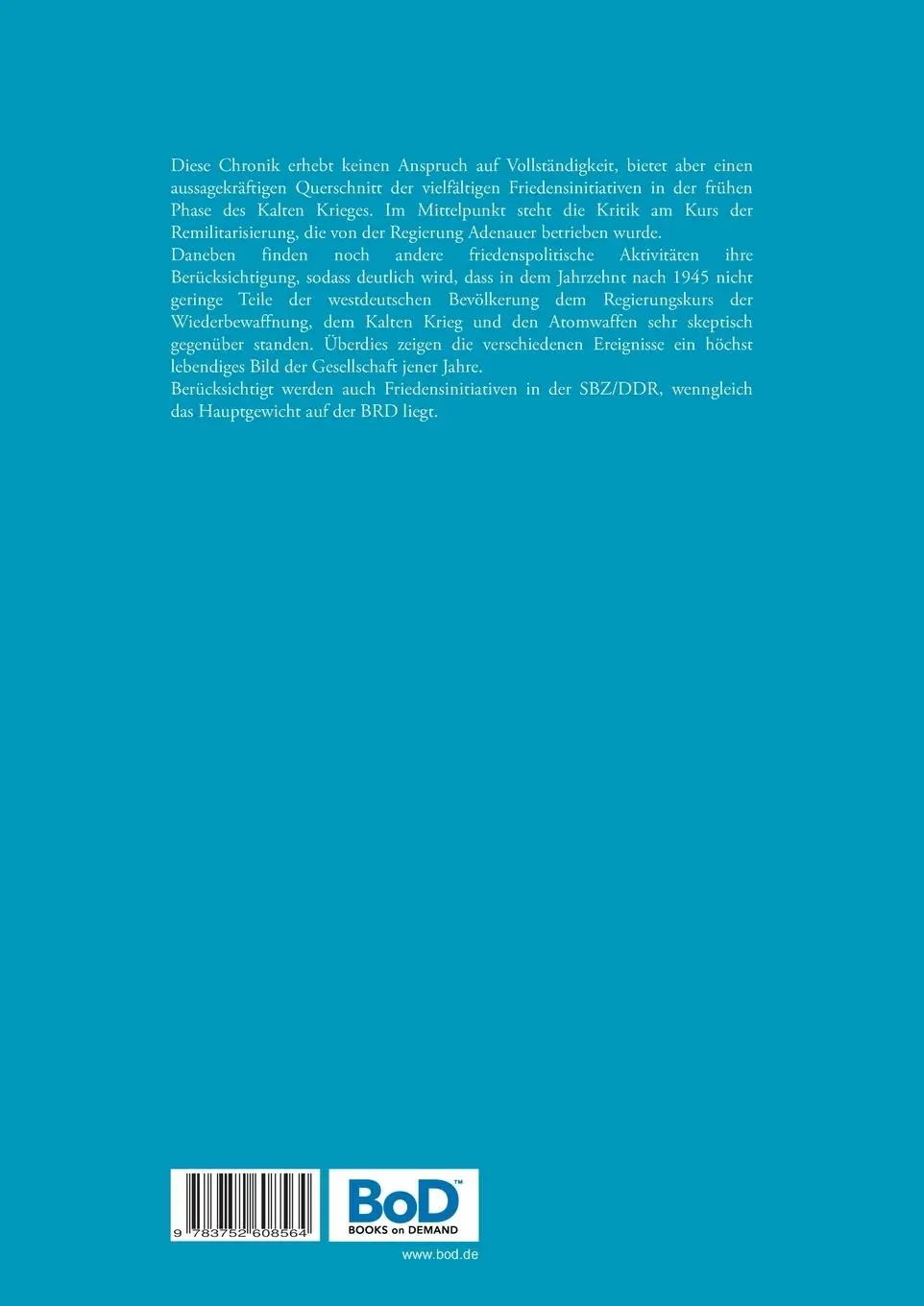 Rückseite: 9783752608564 | Chronologie der Friedensinitiativen in den beiden deutschen Staaten...