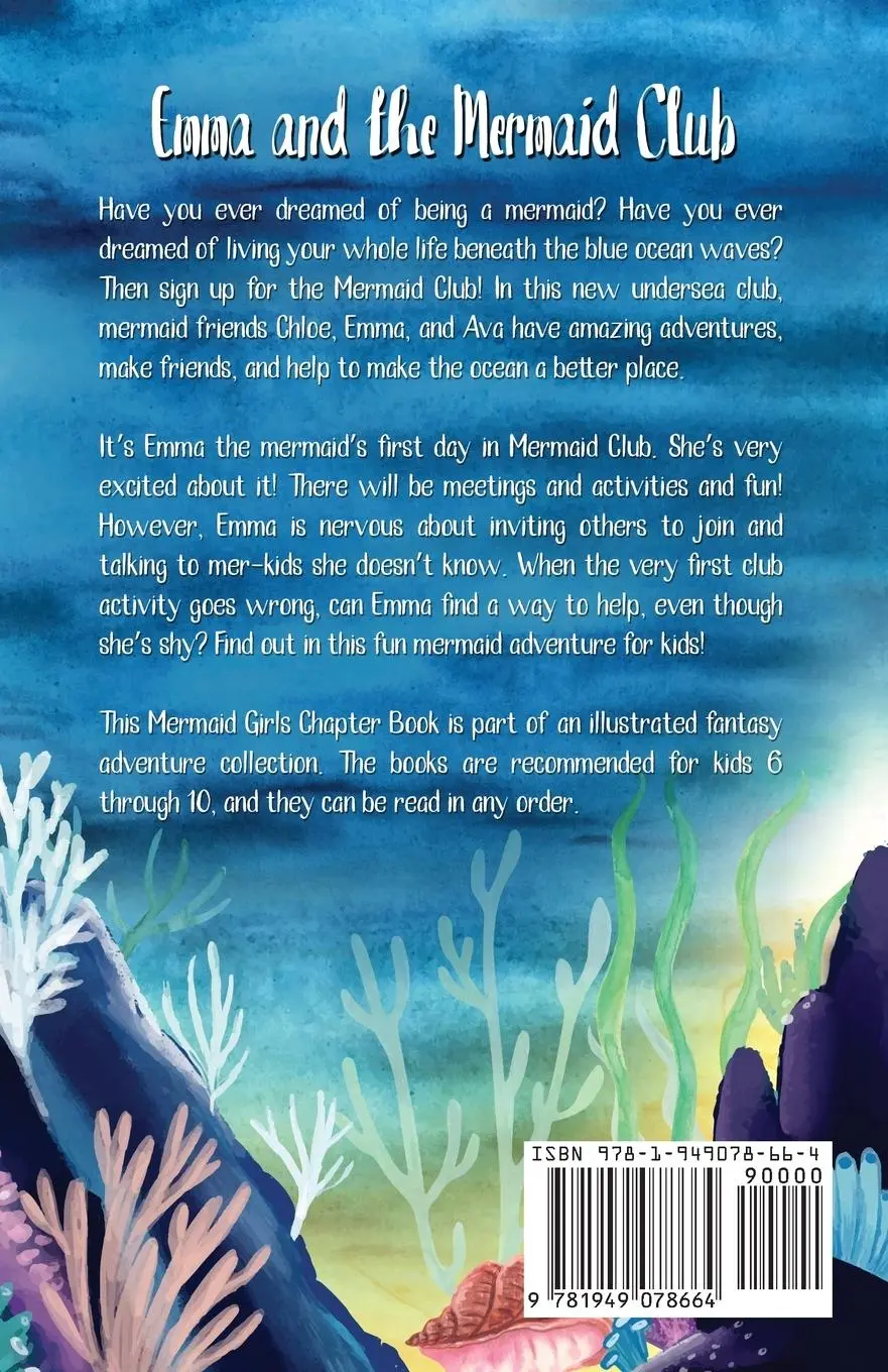 Rückseite: 9781949078664 | Emma and the Mermaid Club A Mermaid Girls Chapter Book | Luzzader