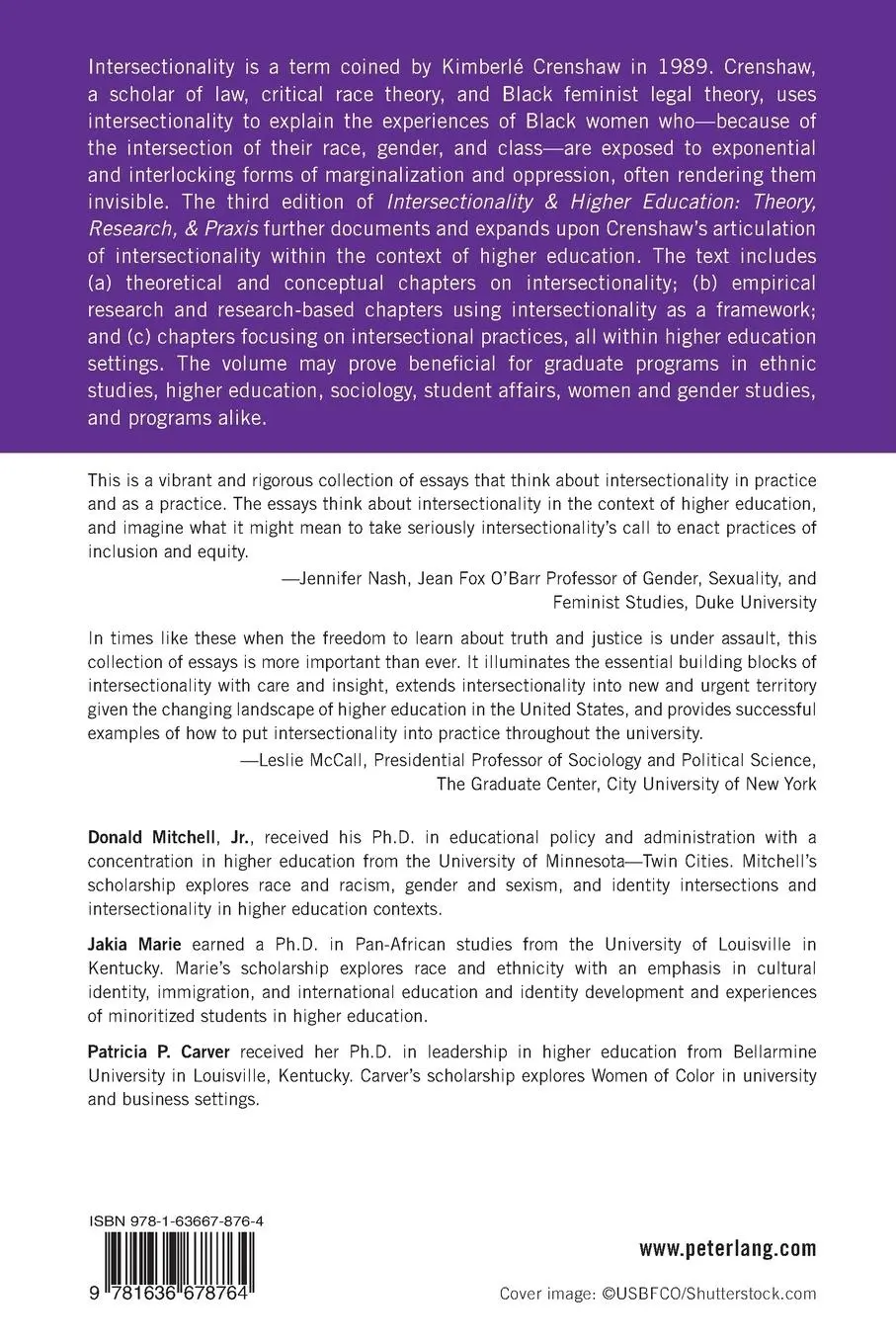 Rückseite: 9781636678764 | Intersectionality &amp; Higher Education | Jr. "DJ" Mitchell (u. a.)
