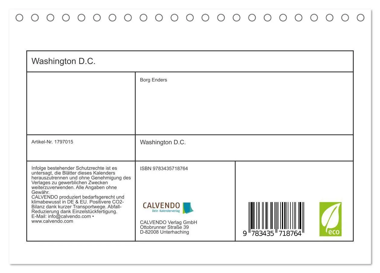 Bild: 9783435718764 | Washington D.C. (Tischkalender 2025 DIN A5 quer), CALVENDO...