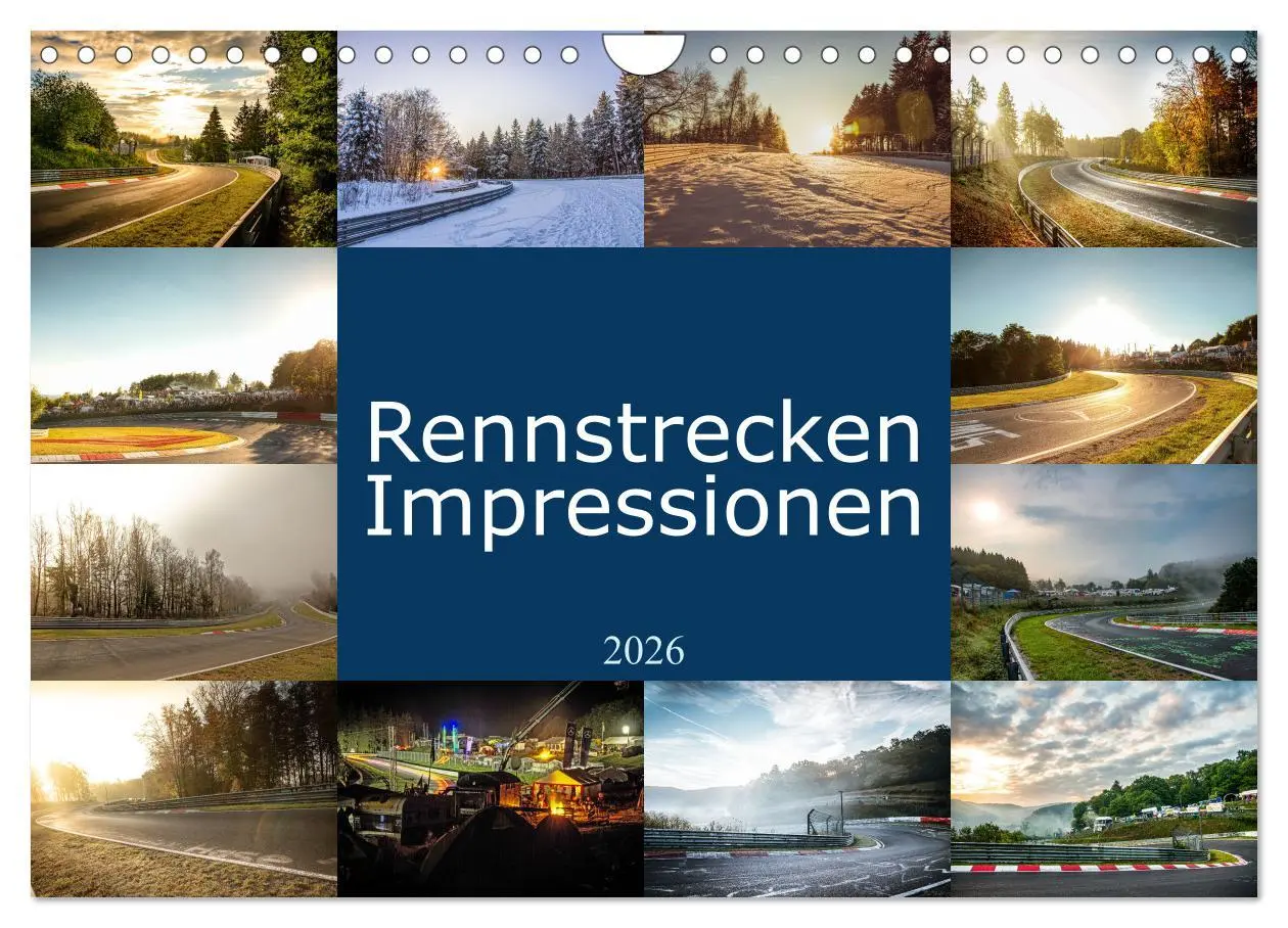 Cover: 9783457668764 | Rennstrecken Impressionen (Wandkalender 2026 DIN A4 quer), CALVENDO...