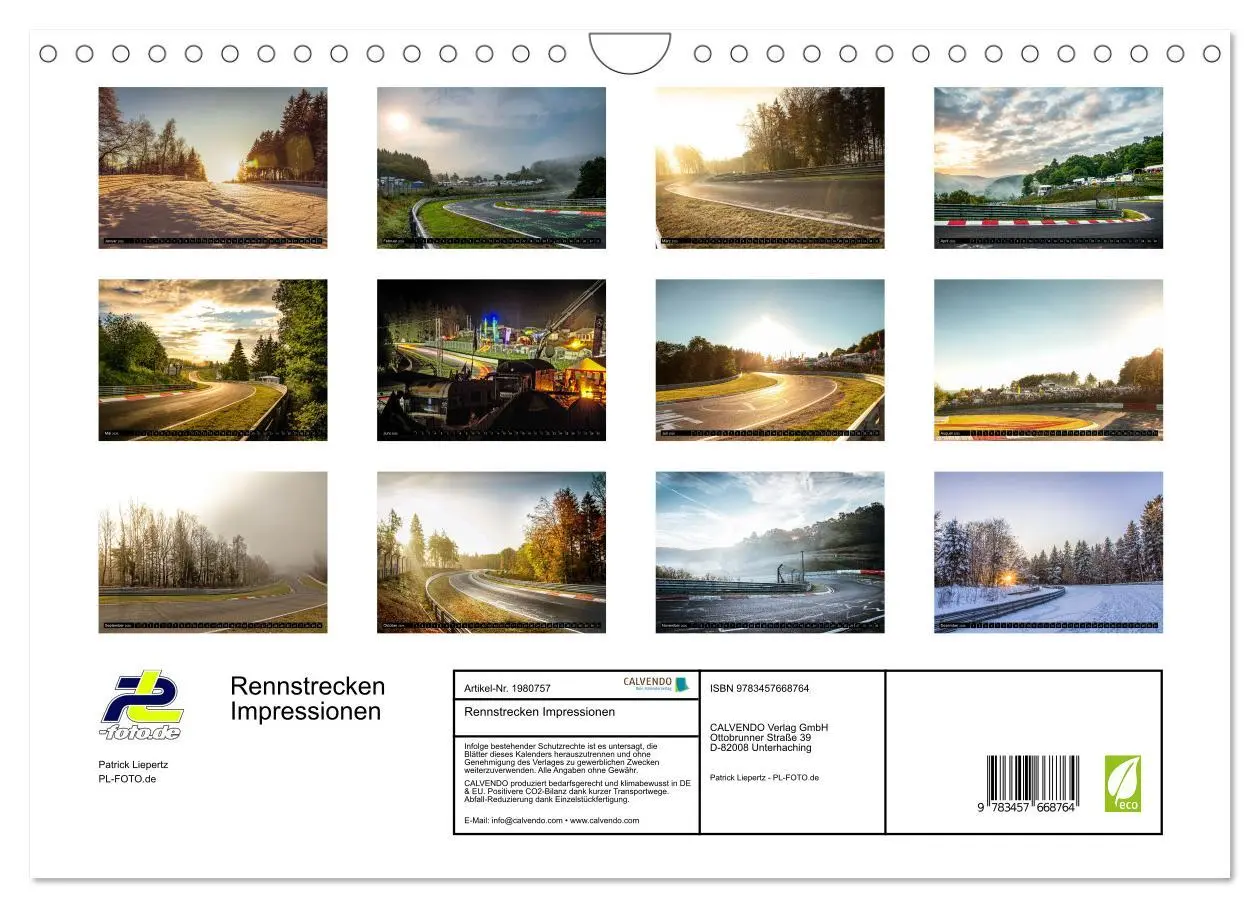 Bild: 9783457668764 | Rennstrecken Impressionen (Wandkalender 2026 DIN A4 quer), CALVENDO...