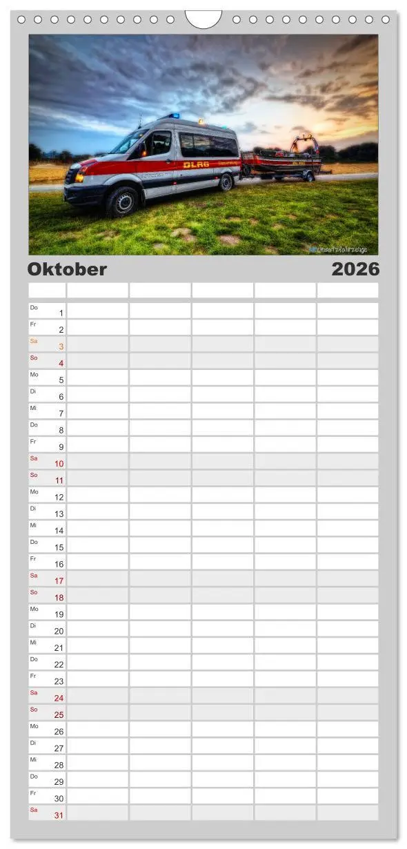 Bild: 9783516518764 | Familienplaner 2026 - HDR Einsatzfahrzeuge mit 5 Spalten...
